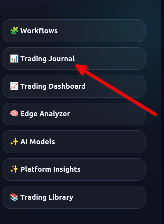 Trading Journal overview in Argos AI
